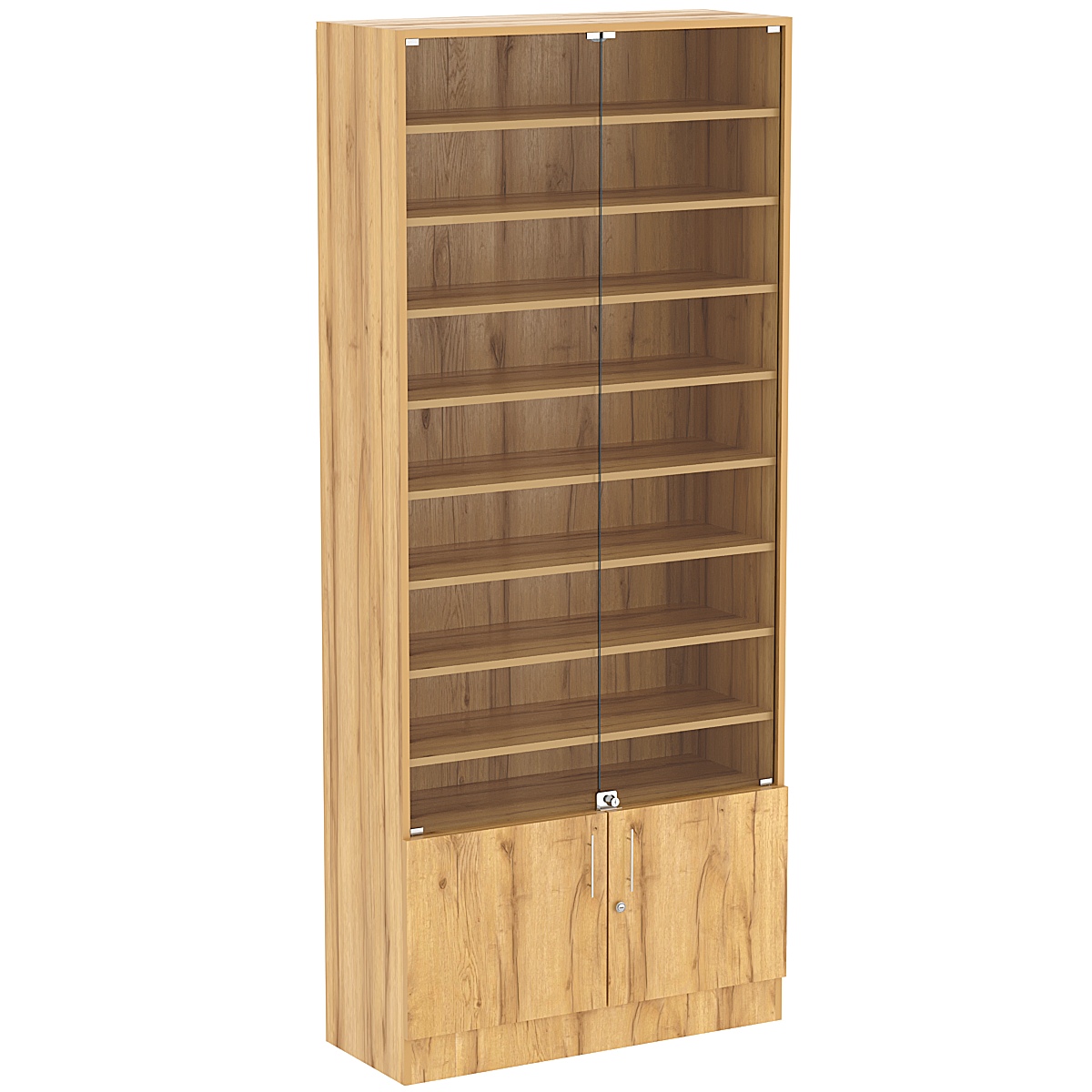 Торговая витрина Level №13-8п с 8-ю полками из ДСП 350х900мм Дуб Золотистый