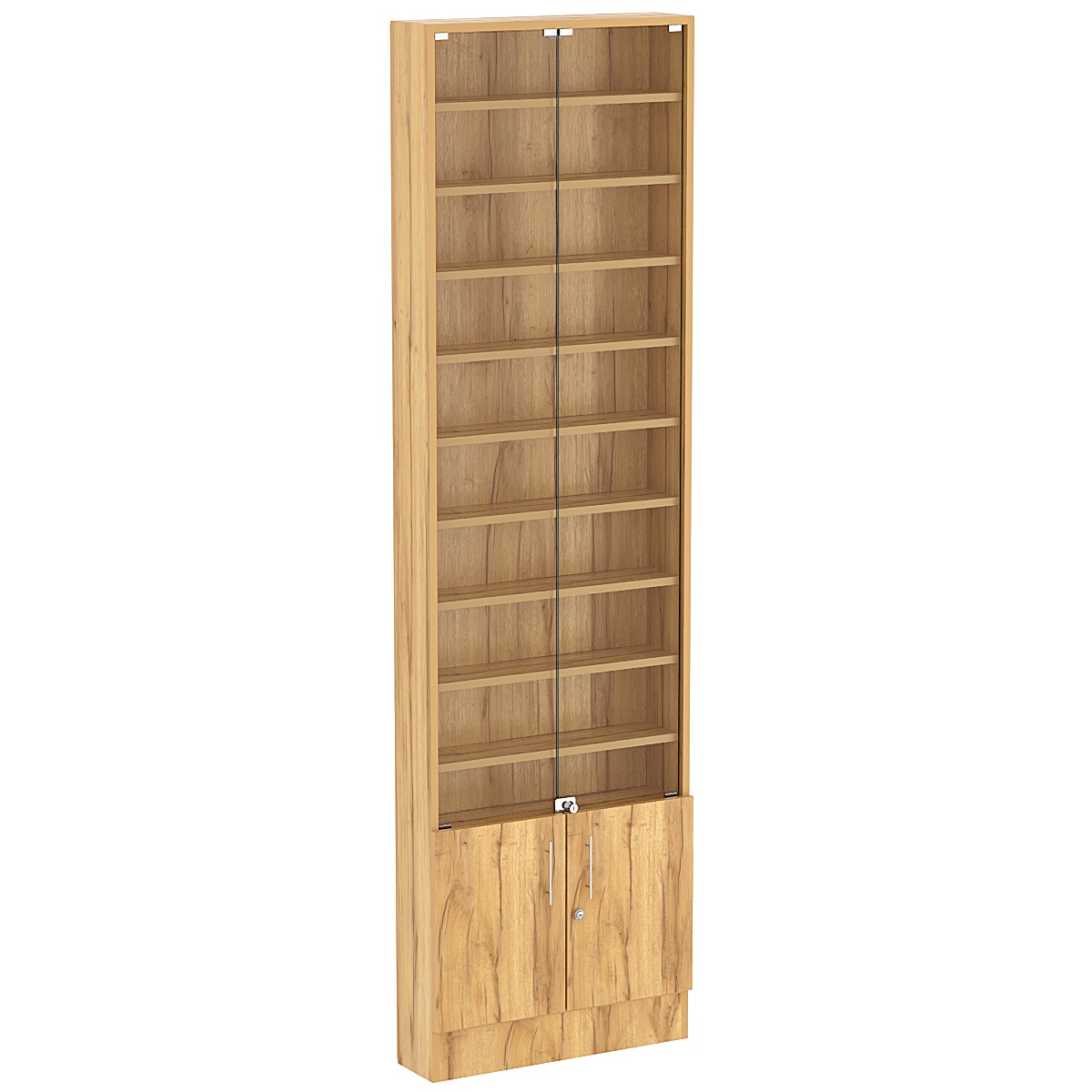 Торговая витрина Level №2-9п с 9-ю полками из ДСП 150х600мм Дуб Золотистый