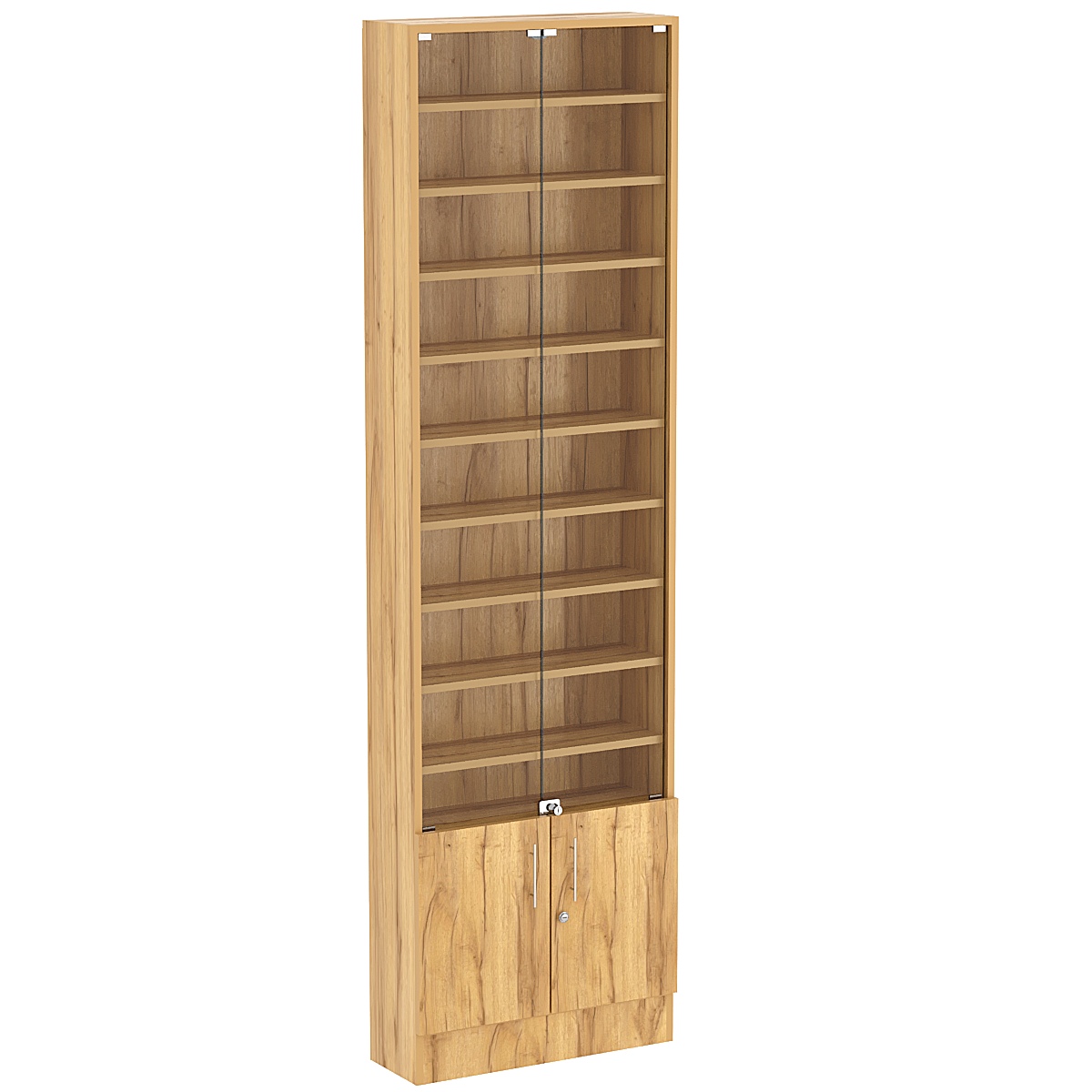 Торговая витрина Level №3-9п с 9-ю полками из ДСП 200х600мм Дуб Золотистый