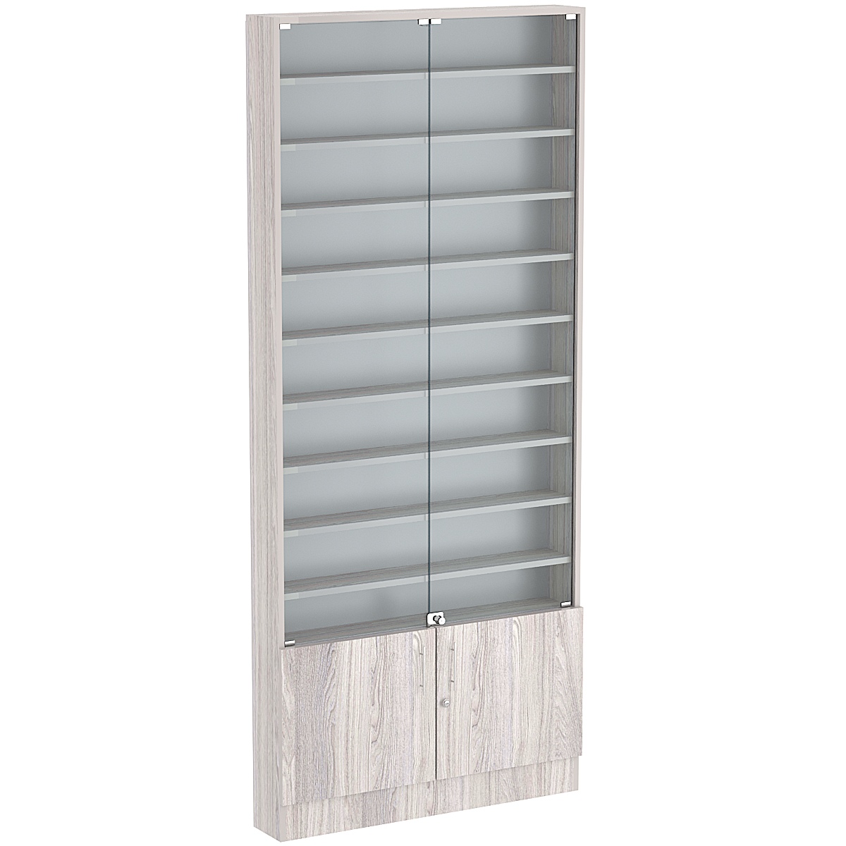 Торговая витрина Level №9-9п с 9-ю полками из ДСП 150х900мм Ясень Анкор светлый - U31104