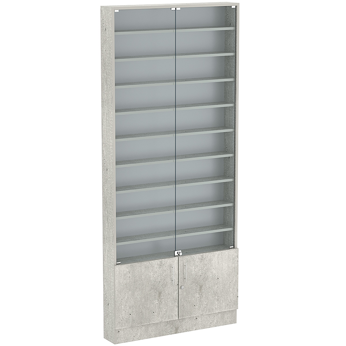 Торговая витрина Level №9-9п с 9-ю полками из ДСП 150х900мм Метрополитан Грей