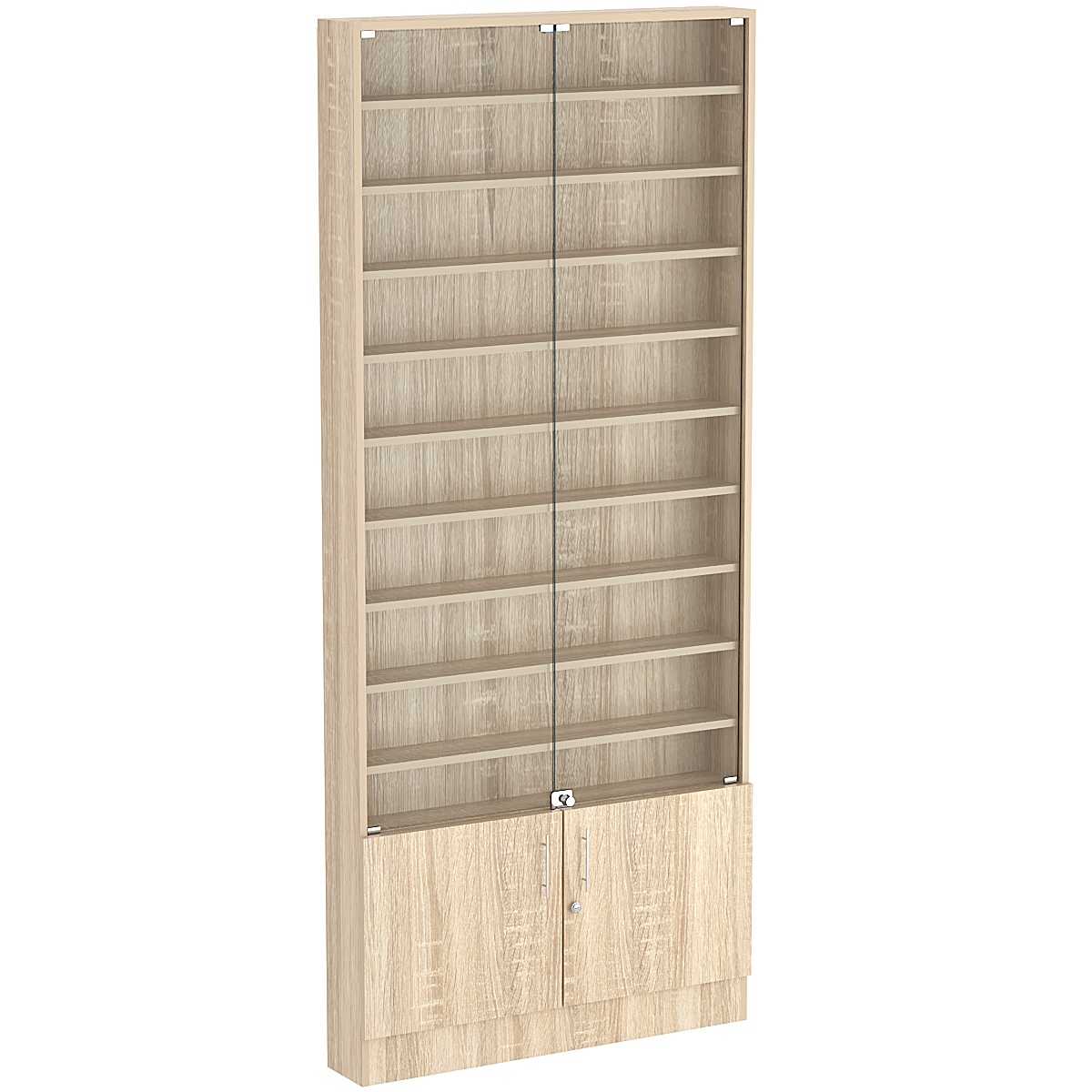 Торговая витрина Level №9-9п с 9-ю полками из ДСП 150х900мм Дуб Сонома