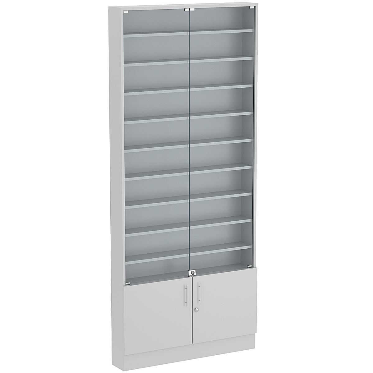 Торговая витрина Level №9-9п с 9-ю полками из ДСП 150х900мм Серый