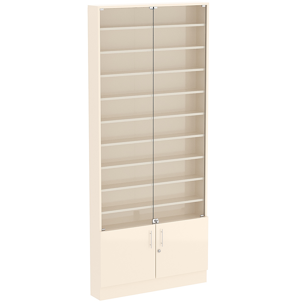 Торговая витрина Level №9-9п с 9-ю полками из ДСП 150х900мм Крем Вайс