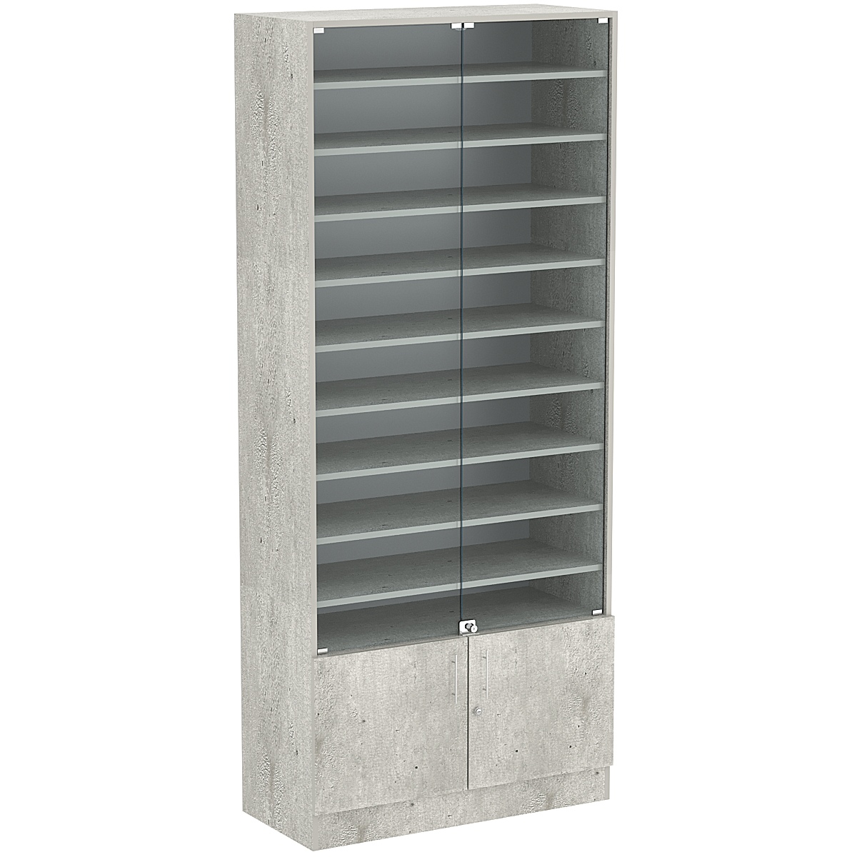 Торговая витрина Level №14-9п с 9-ю полками из ДСП 400х900мм Метрополитан Грей