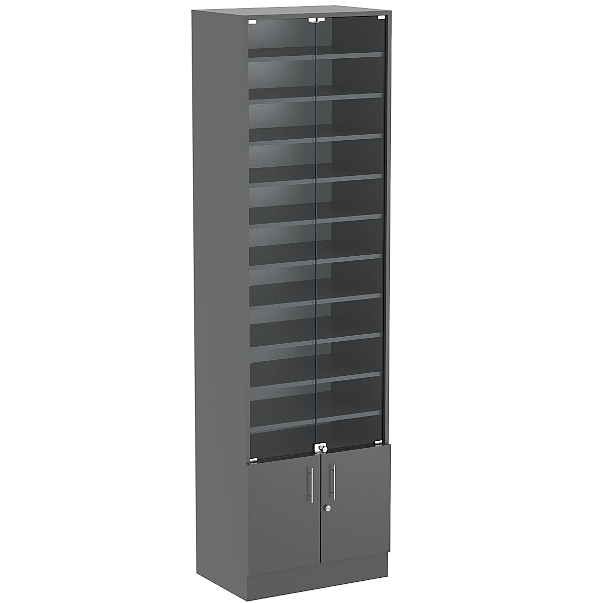 Торговая витрина Level №7-10п с 10-ю полками из ДСП 400х600мм Темно-Серый