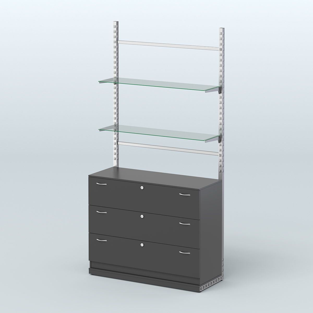 Система ЭЛЕГАНТ №9 без ДСП с тумбой T13 (1200 мм) Черный