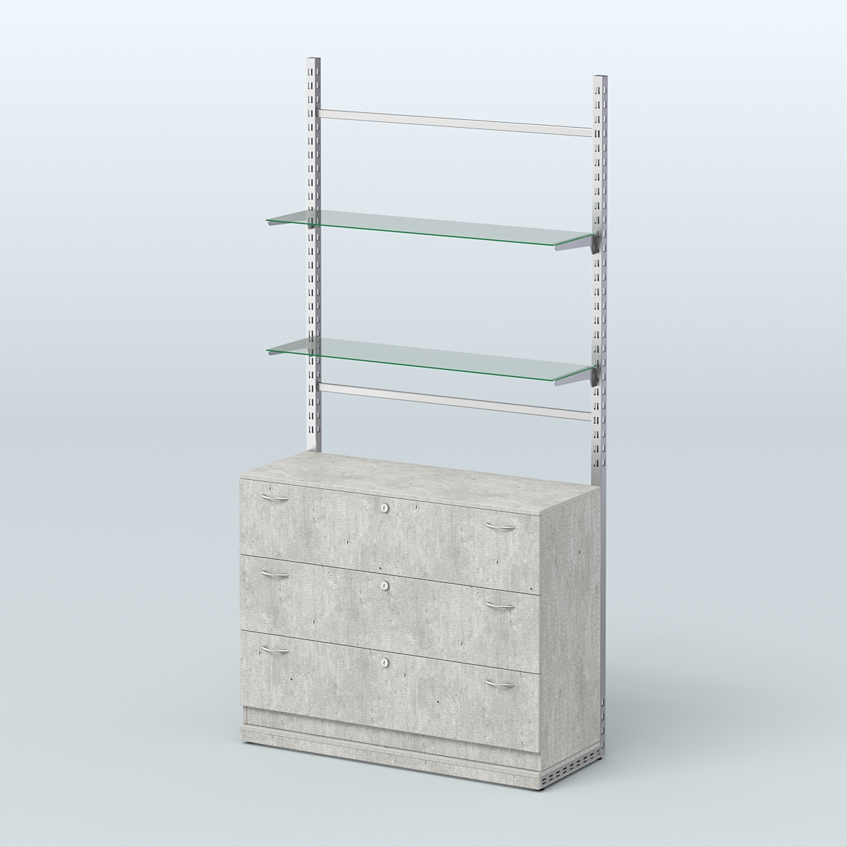 Система ЭЛЕГАНТ №9 без ДСП с тумбой T13 (1200 мм) Метрополитан Грей