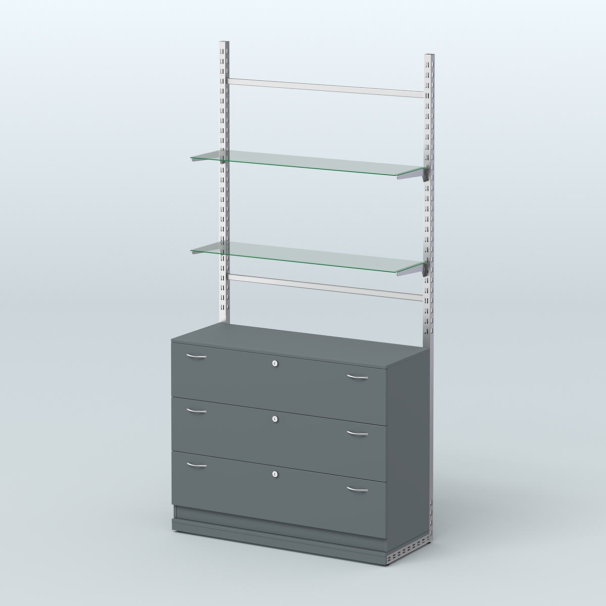 Система ЭЛЕГАНТ №9 без ДСП с тумбой T13 (1200 мм) Темно-Серый