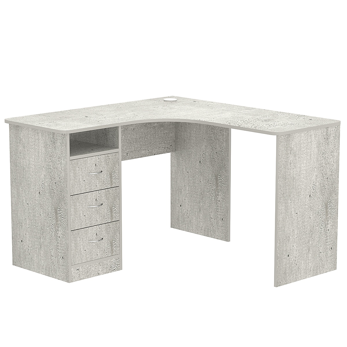 Стол угловой с ящиками СУ-01-Л (левосторонний) Метрополитан Грей