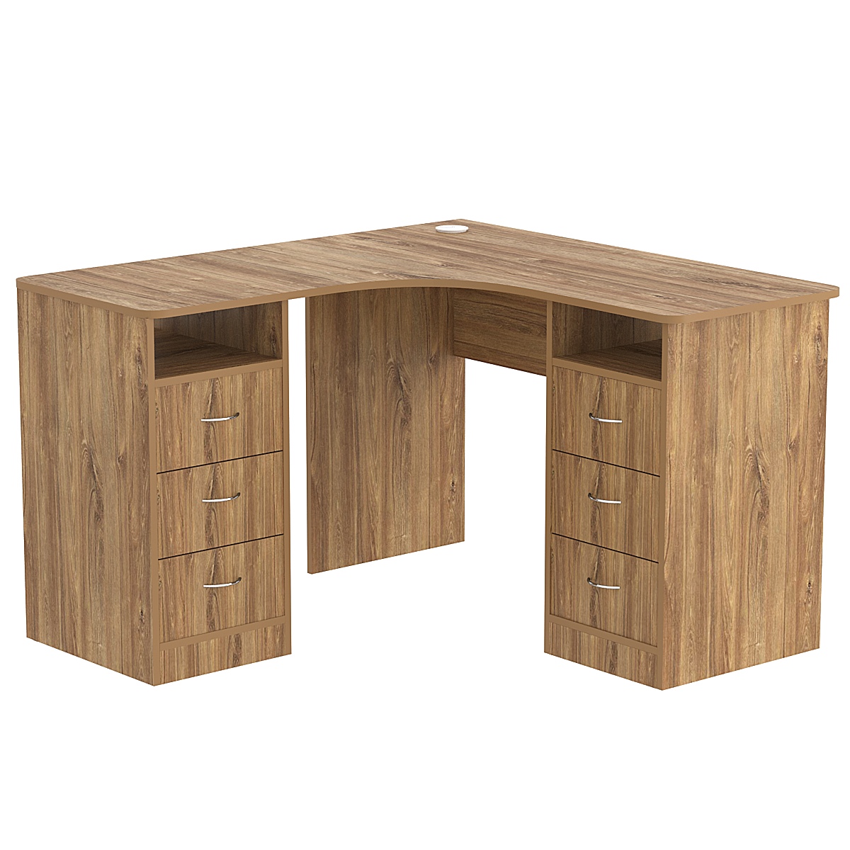 Стол угловой с ящиками СУ-02-Д Дуб канзас коричневый Н1113 ST10