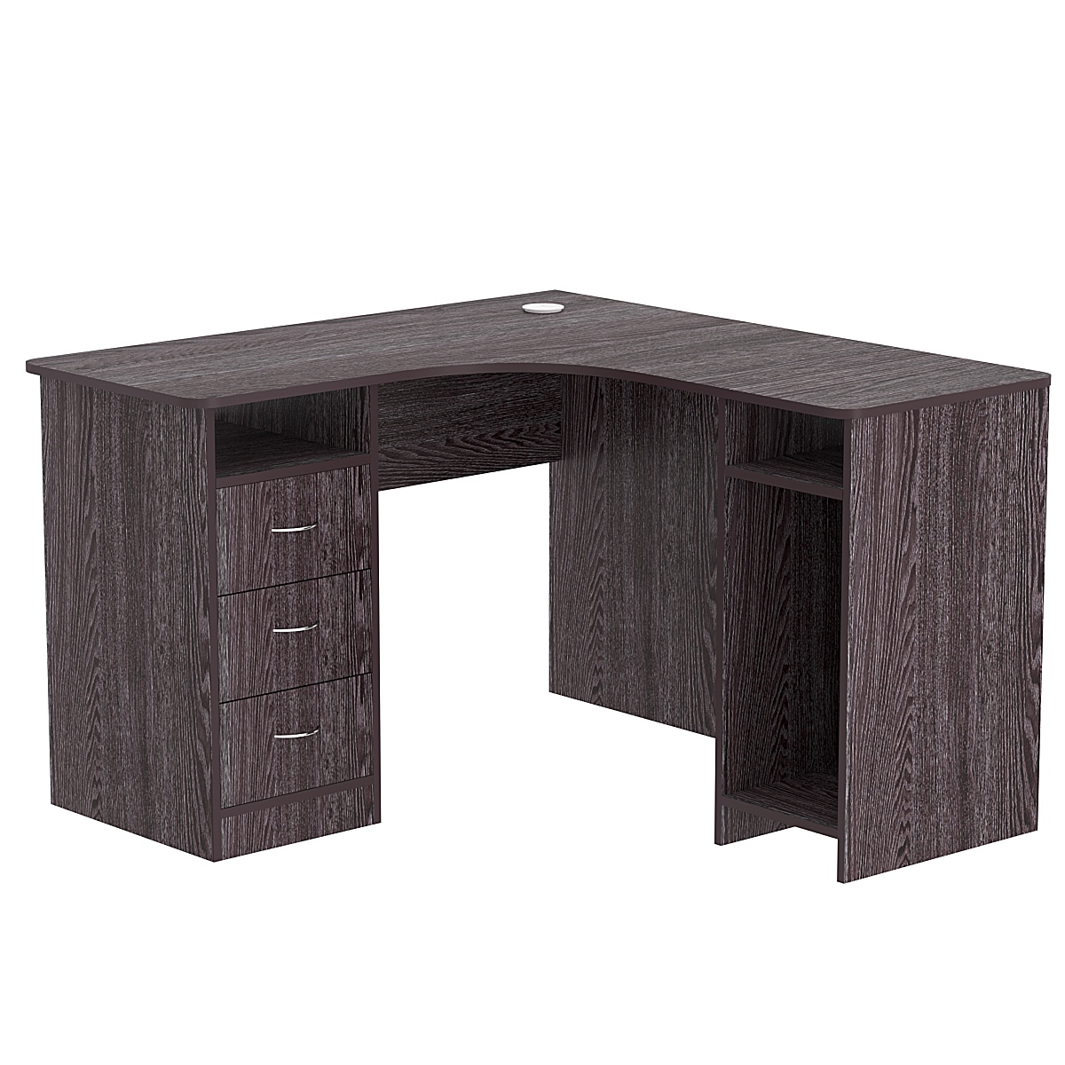 Стол угловой с ящиками СУ-03-Л (левосторонний) Ясень Анкор темный - U31105