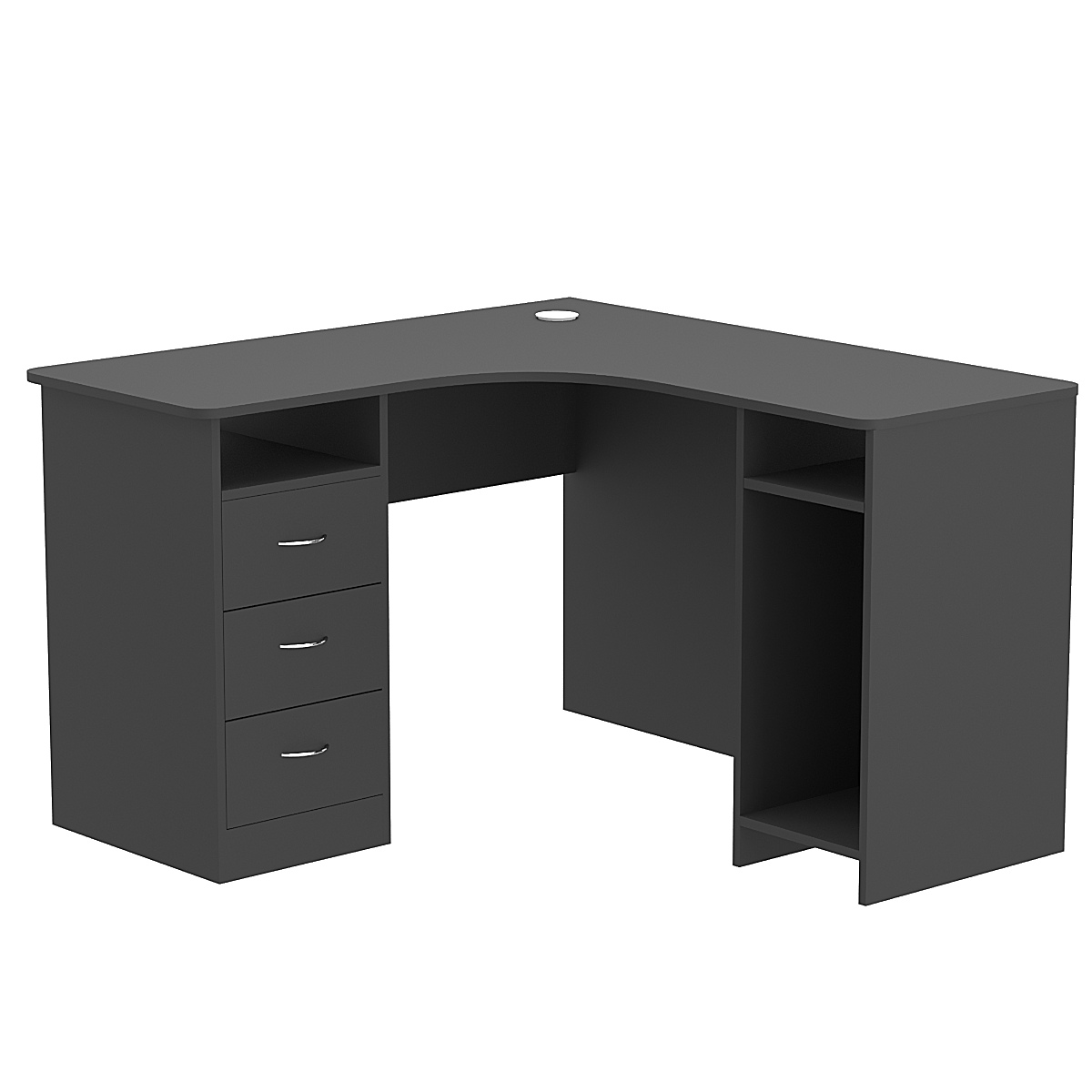 Стол угловой с ящиками СУ-03-Л (левосторонний) Черный