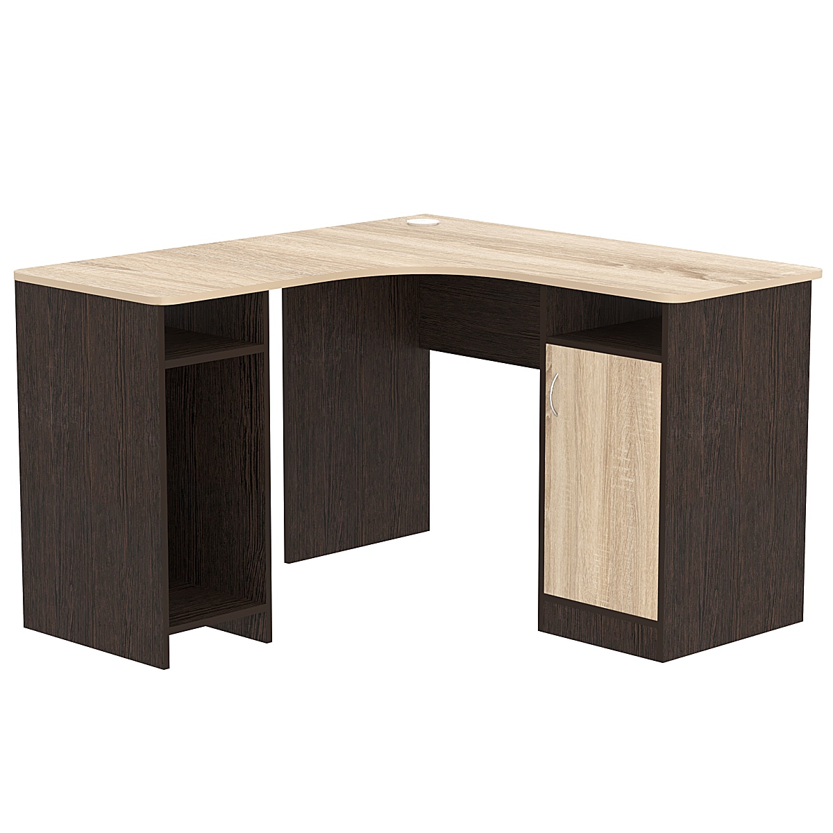 Стол угловой СУ-04-Л (левосторонний) Дуб Венге и Дуб Сонома