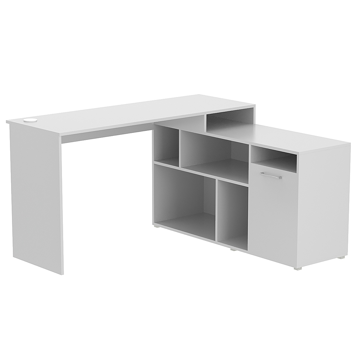 Стол угловой с тумбой СУ-07-Л (левосторонний) Серый