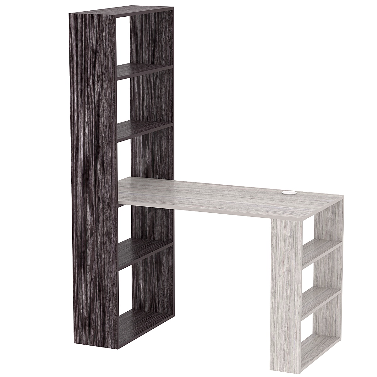 Стол письменный со стеллажом СПС-01 Ясень Анкор светлый + Ясень Анкор темный