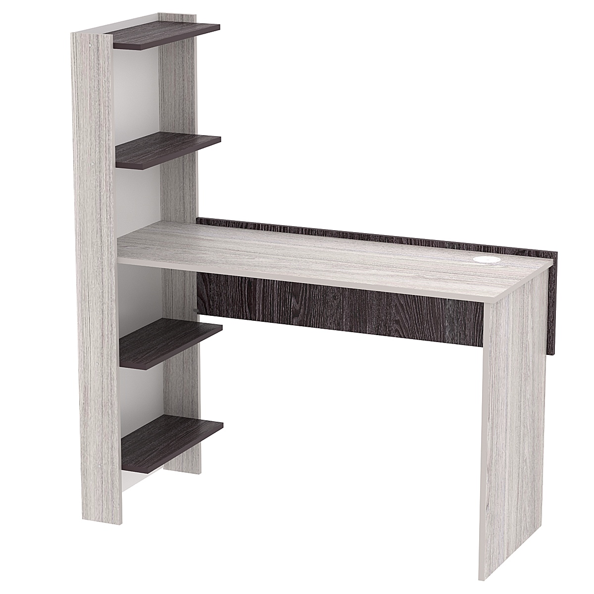 Стол письменный со стеллажом СПС-02-Л (левосторонний) Ясень Анкор светлый + Ясень Анкор темный