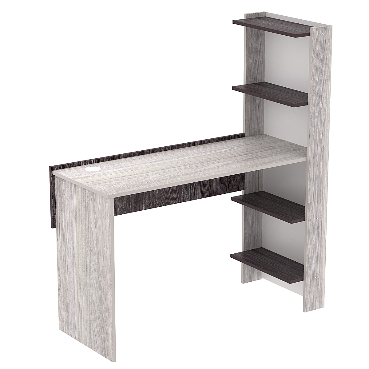Стол письменный со стеллажом СПС-02-П (правосторонний) Ясень Анкор светлый + Ясень Анкор темный