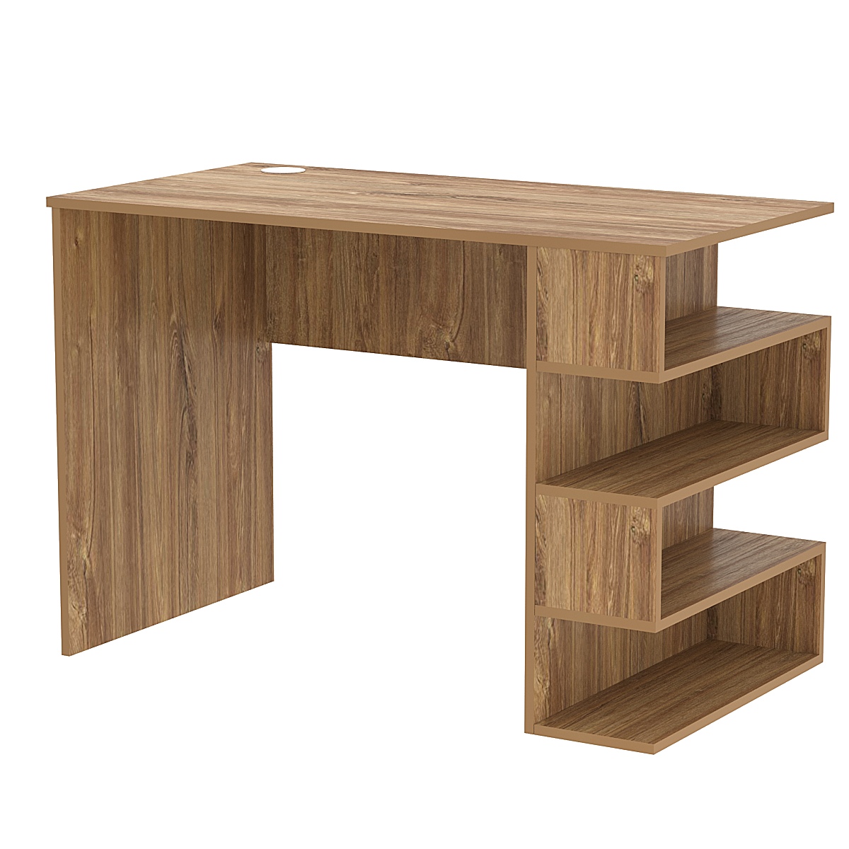 Стол письменный со стеллажом СПС-03-П (правосторонний) Дуб канзас коричневый Н1113 ST10