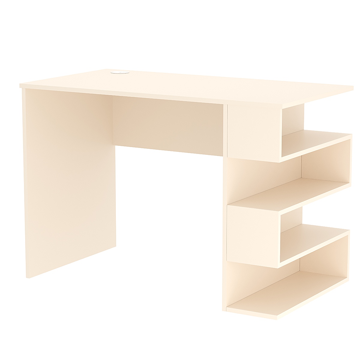 Стол письменный со стеллажом СПС-03-П (правосторонний) Крем Вайс