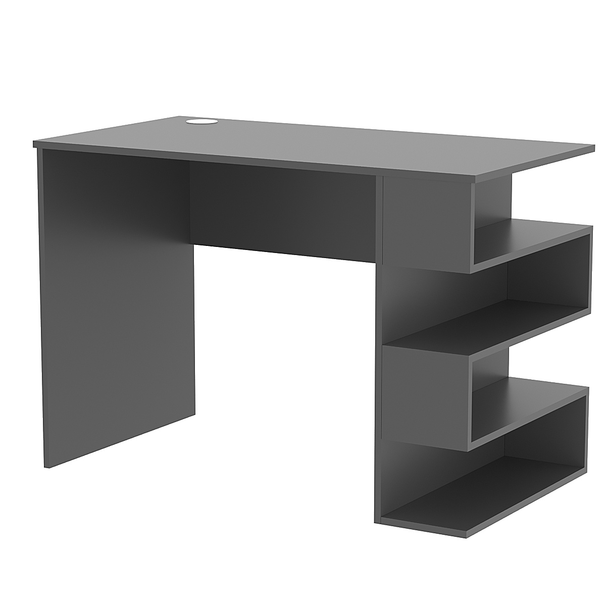 Стол письменный со стеллажом СПС-03-П (правосторонний) Темно-Серый