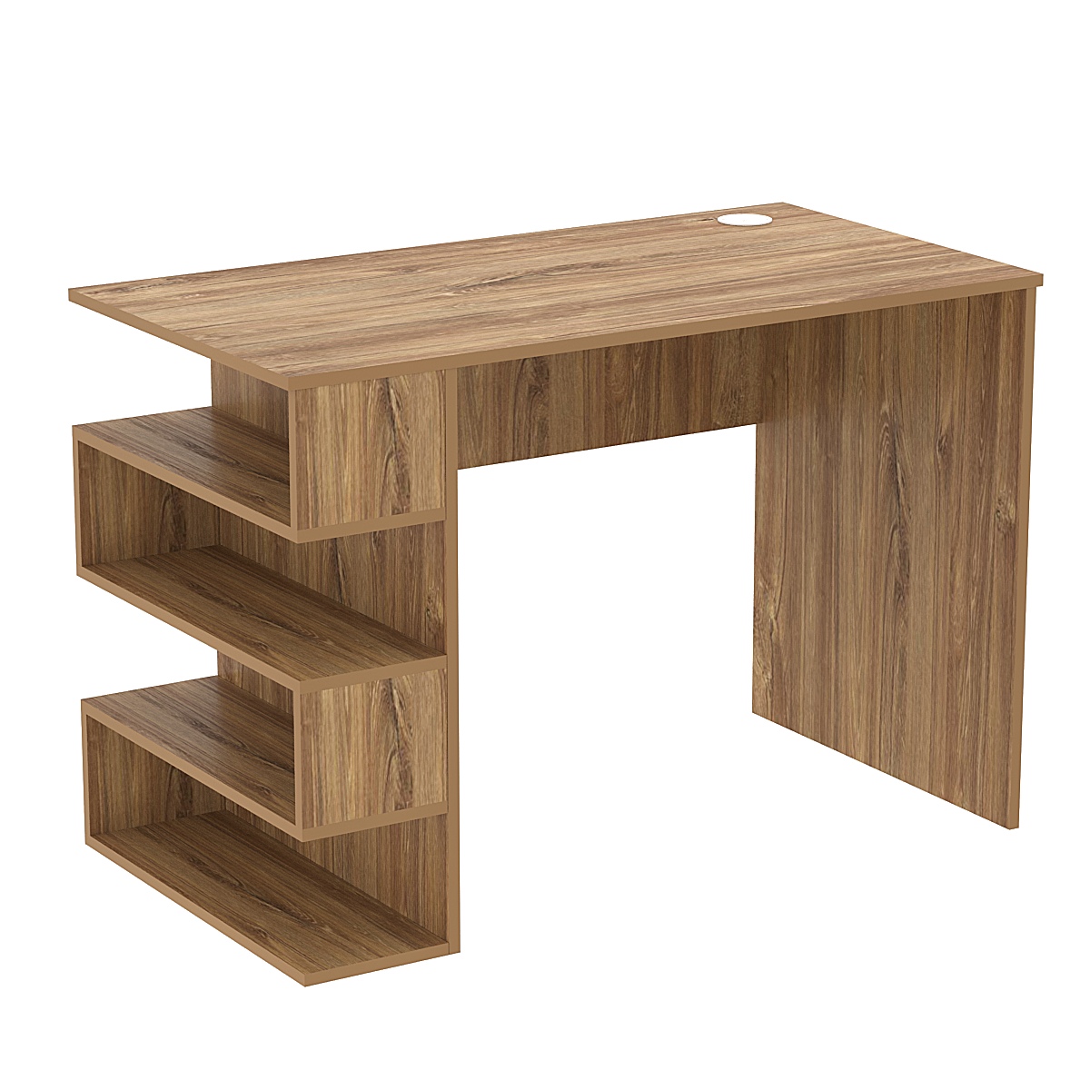 Стол письменный со стеллажом СПС-03-Л (левосторонний) Дуб канзас коричневый Н1113 ST10
