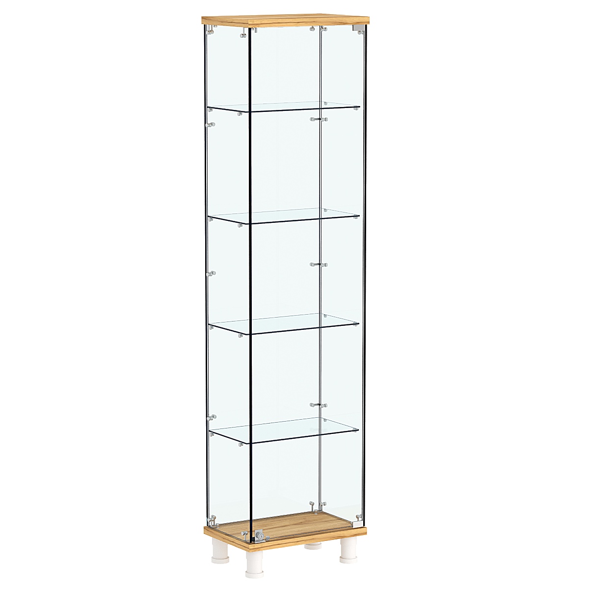 Витрина РОНДО №1-1 на ножках (задняя стенка стекло) Дуб Золотистый
