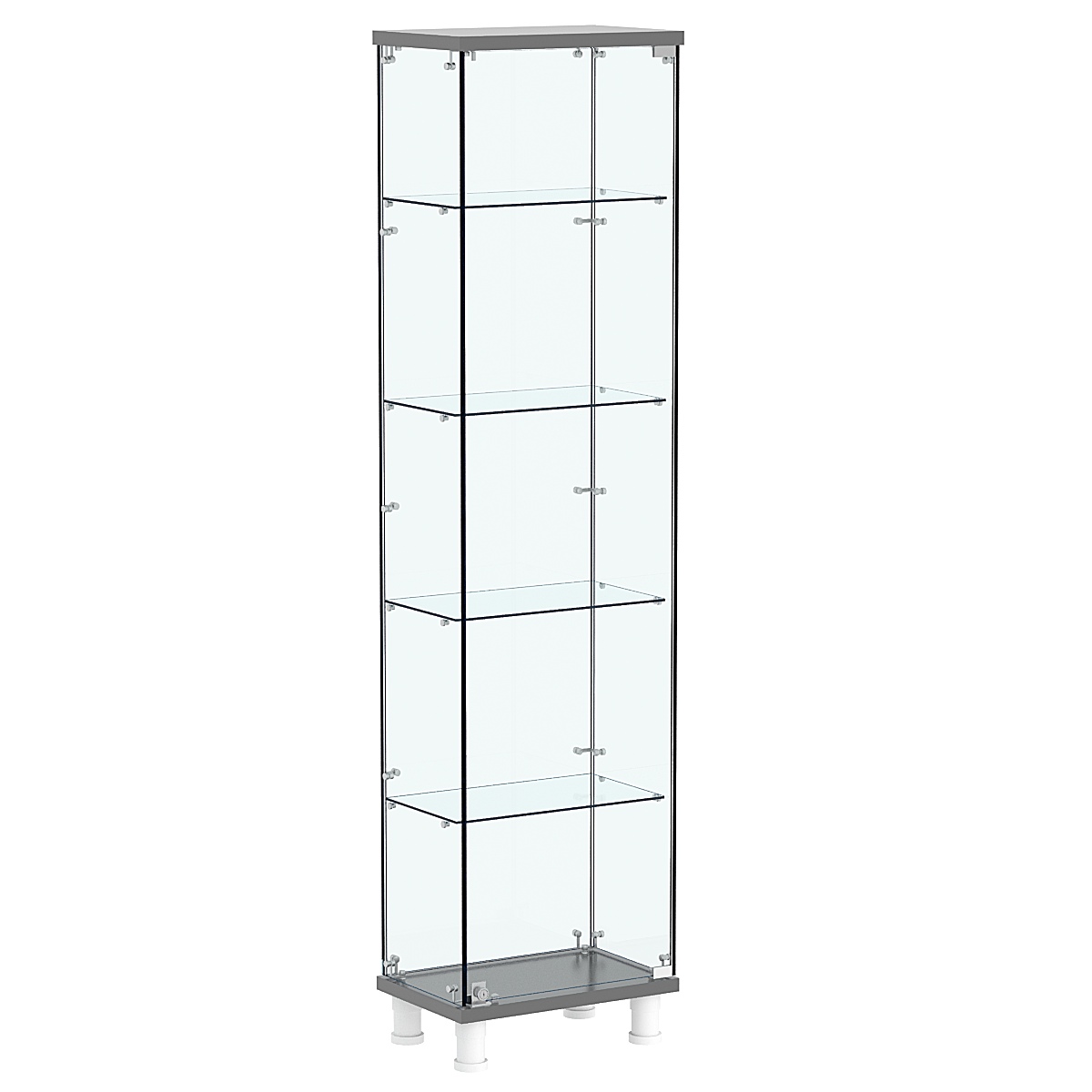 Витрина РОНДО №1-1 на ножках (задняя стенка стекло) Антрацит