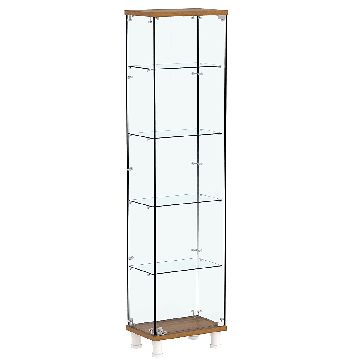Витрина РОНДО №1-1 на ножках (задняя стенка стекло) Орех
