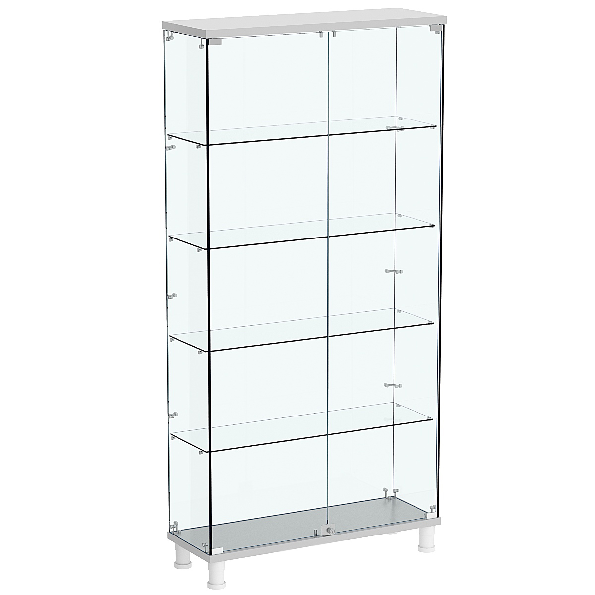 Витрина РОНДО №3-1 на ножках (задняя стенка стекло) Серый