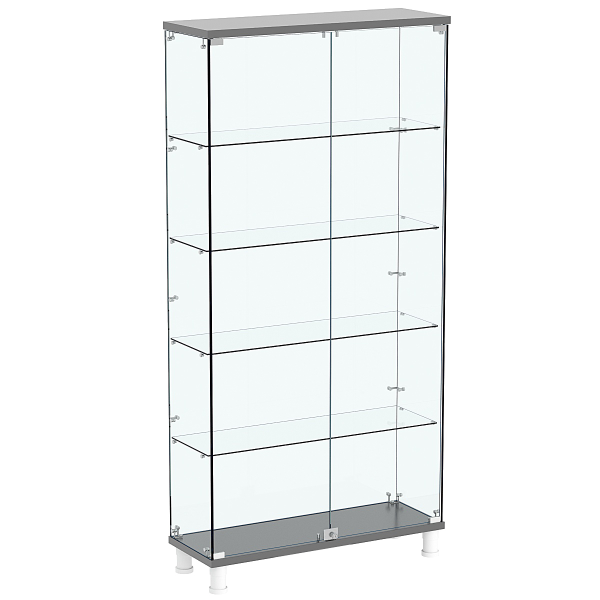 Витрина РОНДО №3-1 на ножках (задняя стенка стекло) Антрацит