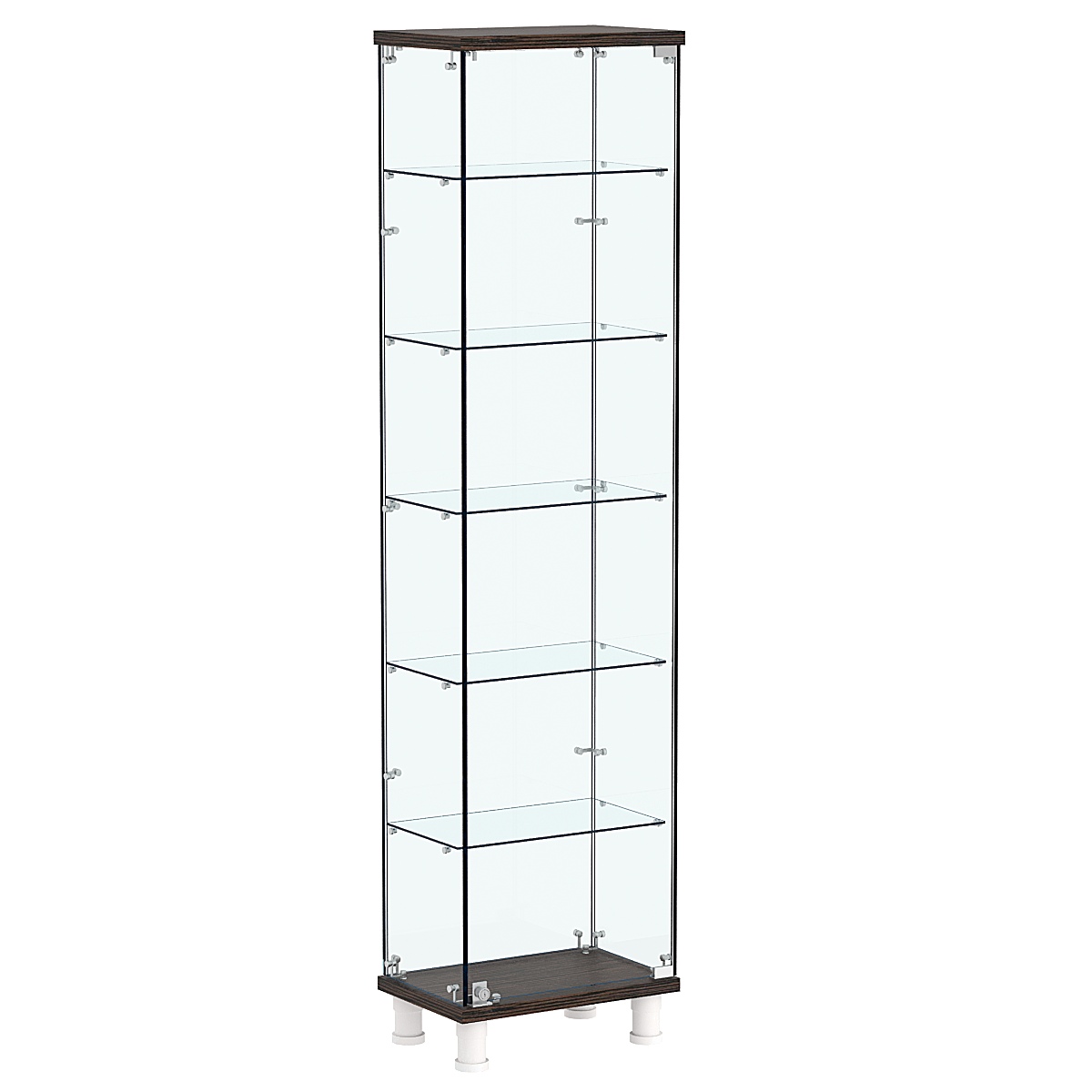 Витрина РОНДО №1-3 на ножках (задняя стенка стекло) Дуб Венге