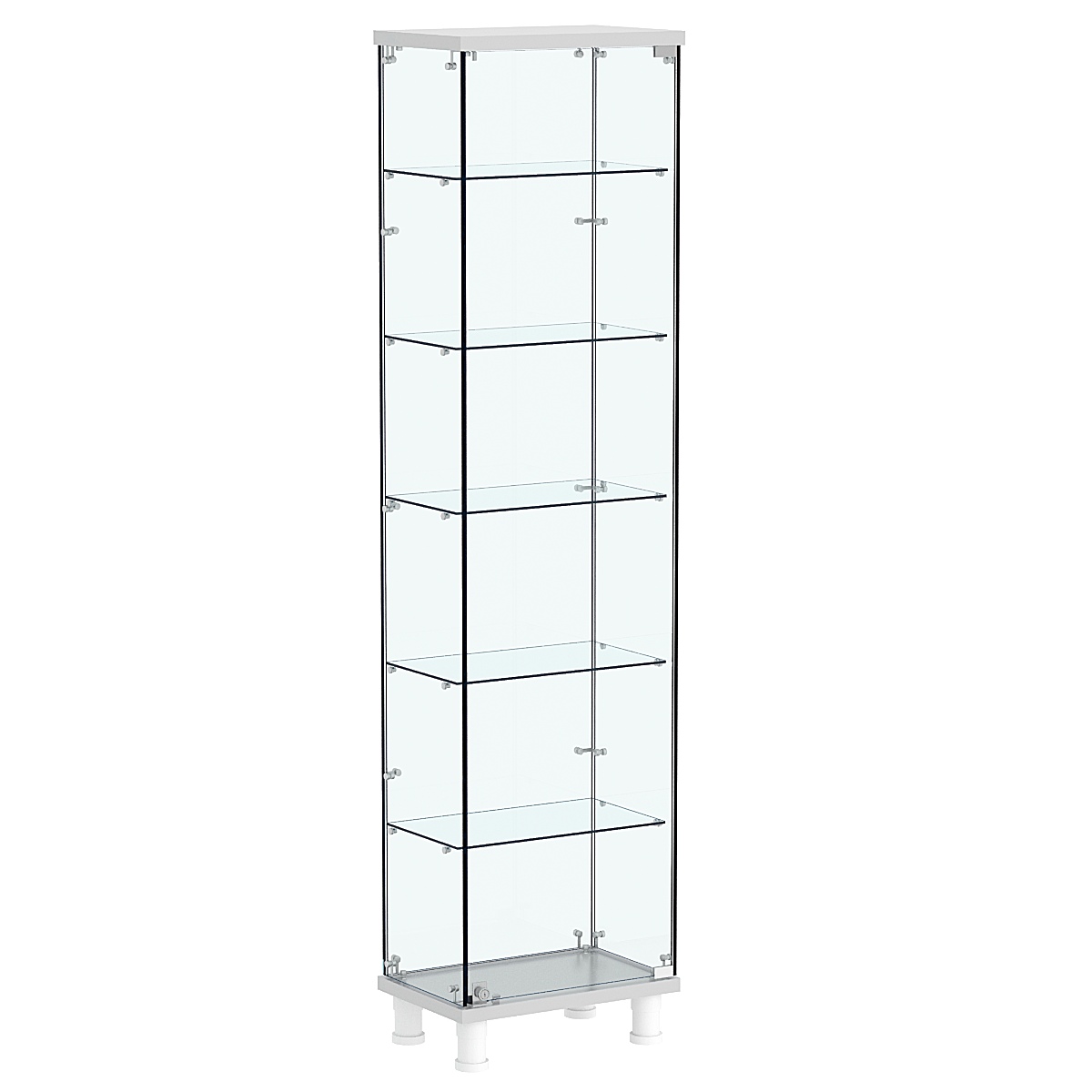 Витрина РОНДО №1-3 на ножках (задняя стенка стекло) Серый