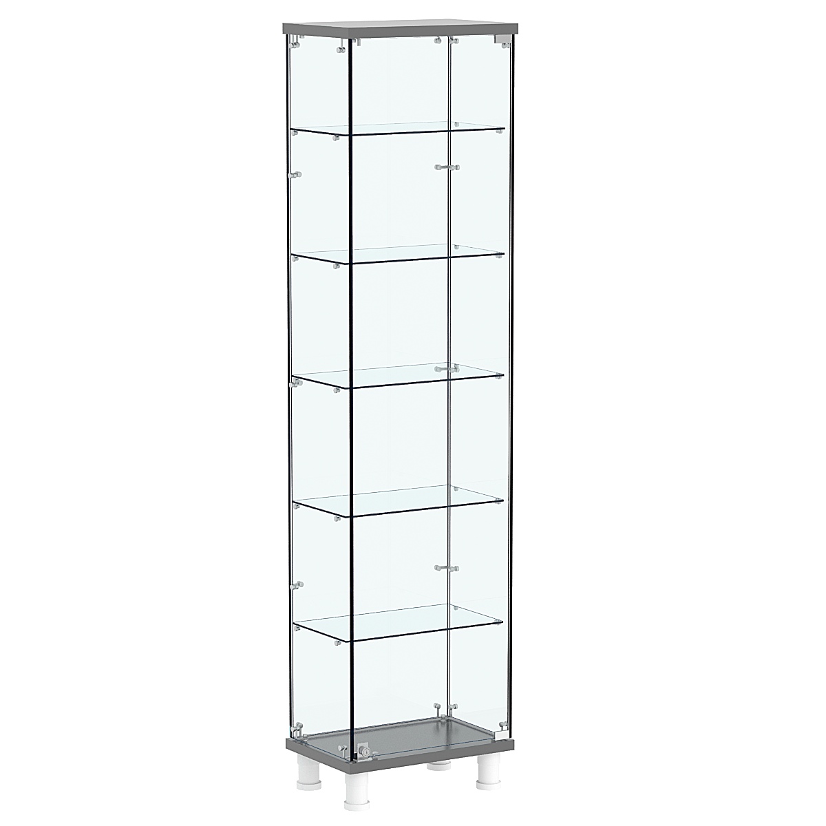 Витрина РОНДО №1-3 на ножках (задняя стенка стекло) Антрацит