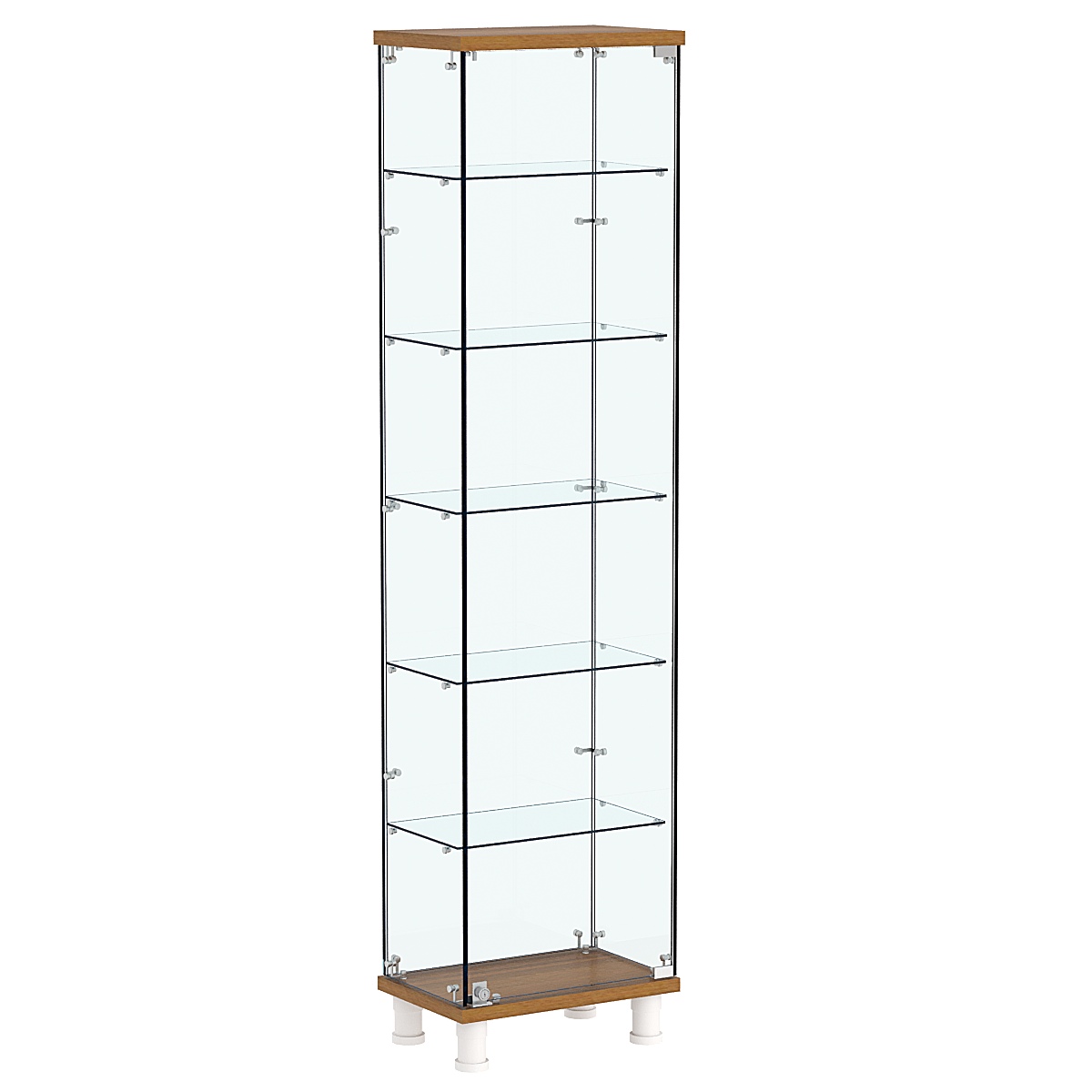 Витрина РОНДО №1-3 на ножках (задняя стенка стекло) Орех
