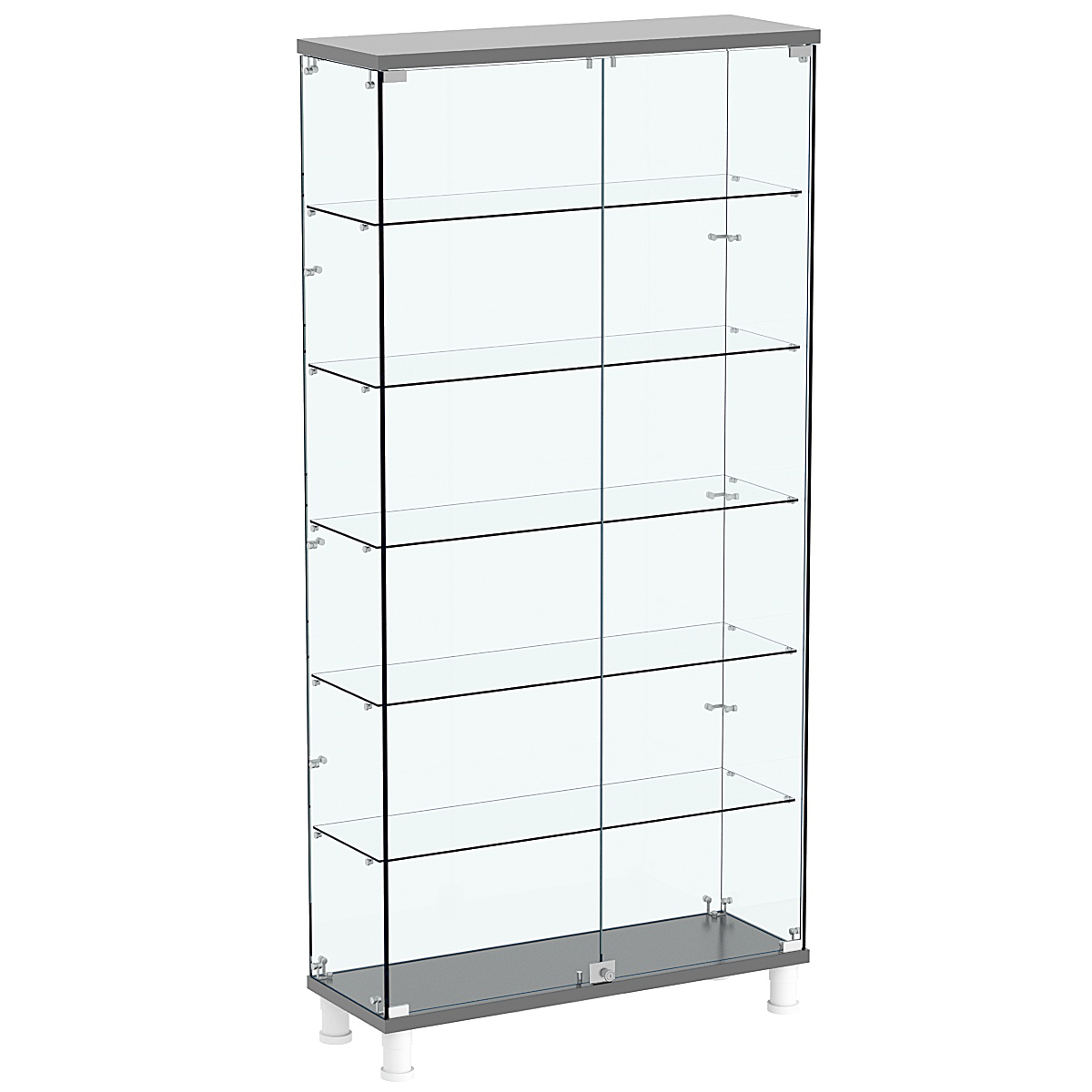 Витрина РОНДО №3-3 на ножках (задняя стенка стекло) Антрацит