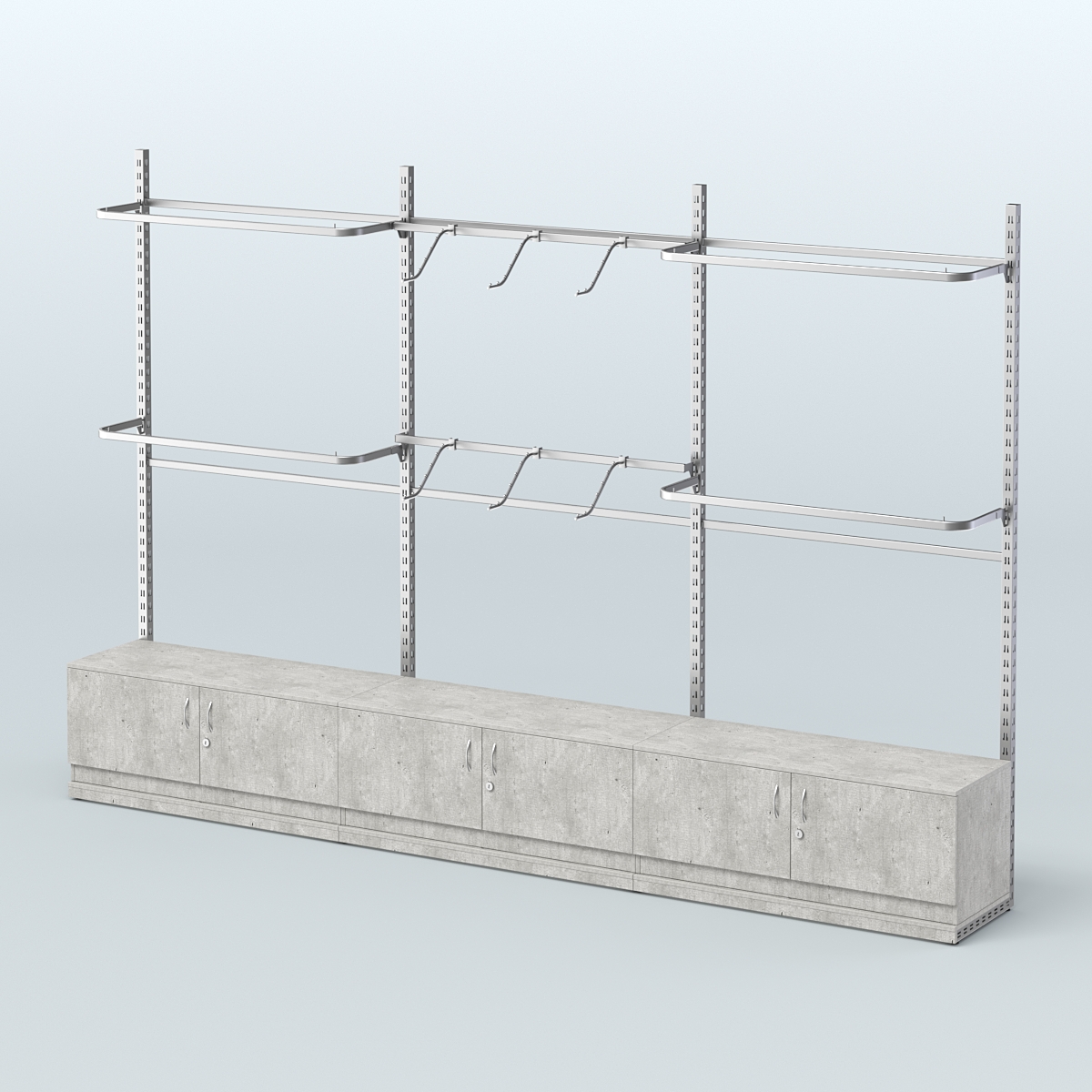 Система ЭЛЕГАНТ пристенная без ДСП №1 с тумбами Т-21 (3600 мм) Метрополитан Грей