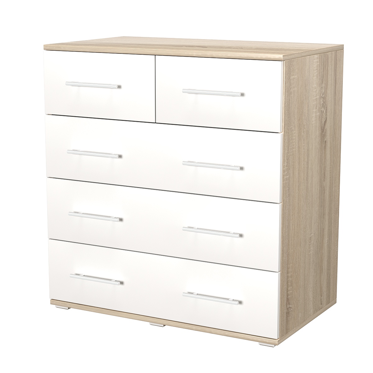 Комод ВЕКТОР КВ-05 Дуб Сонома + Белый