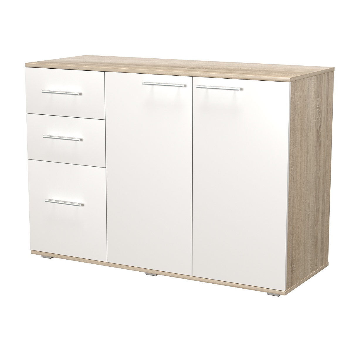 Комод ВЕКТОР КВ-06 Дуб Сонома + Белый