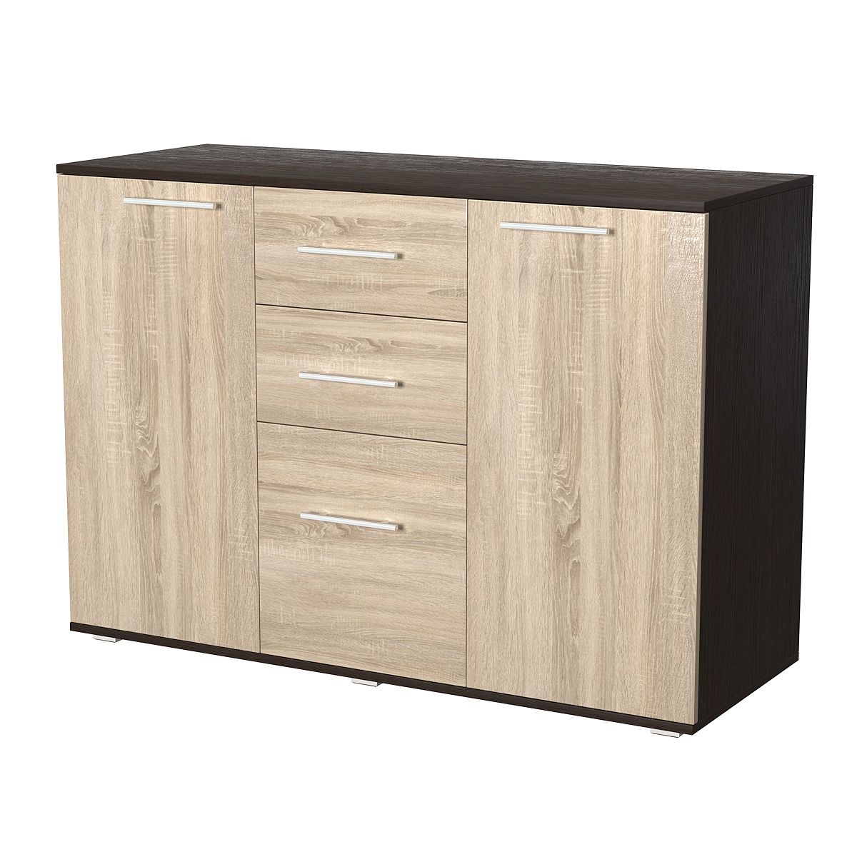 Комод ВЕКТОР КВ-08 Дуб Венге и Дуб Сонома