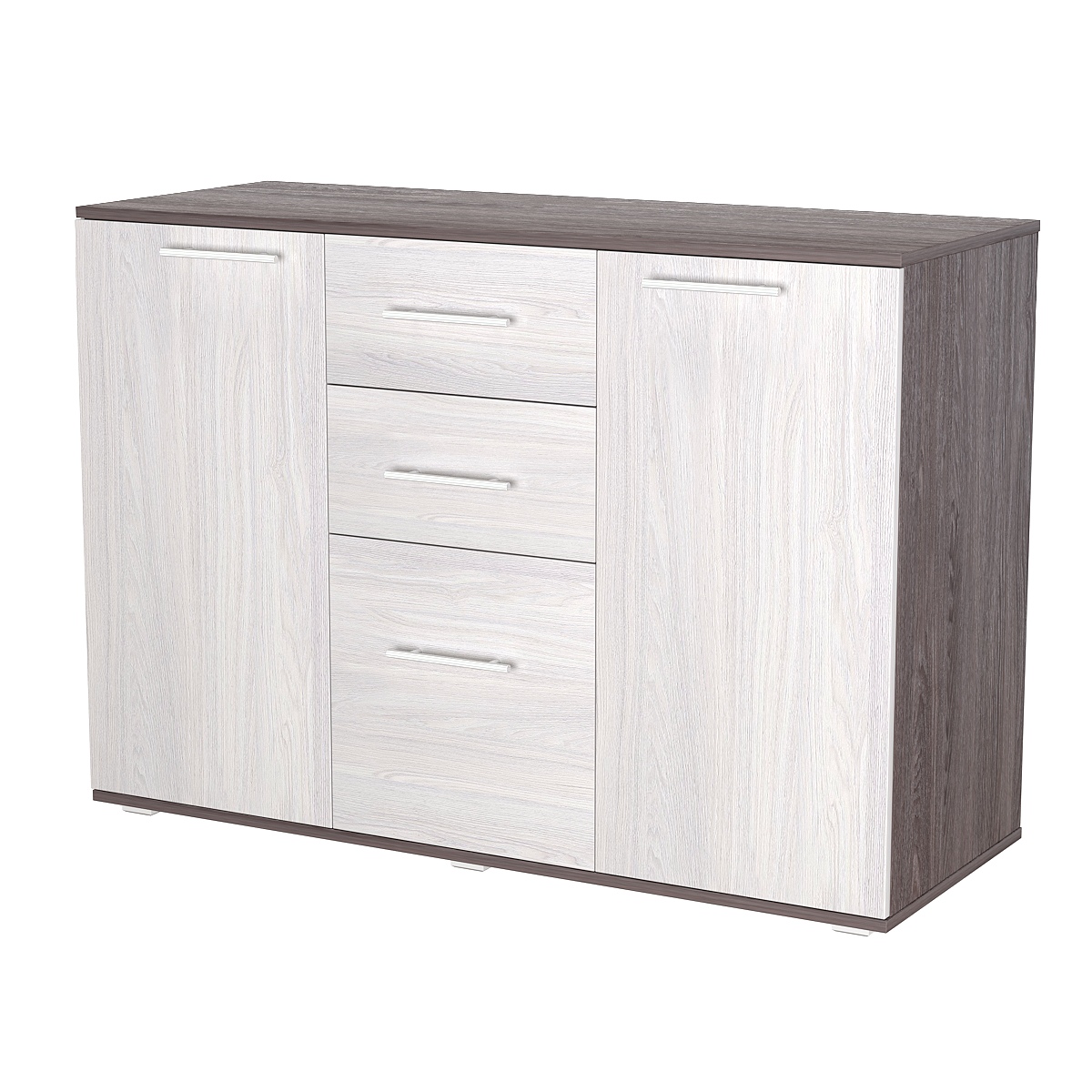 Комод ВЕКТОР КВ-08 Ясень Анкор темный + Ясень Анкор светлый