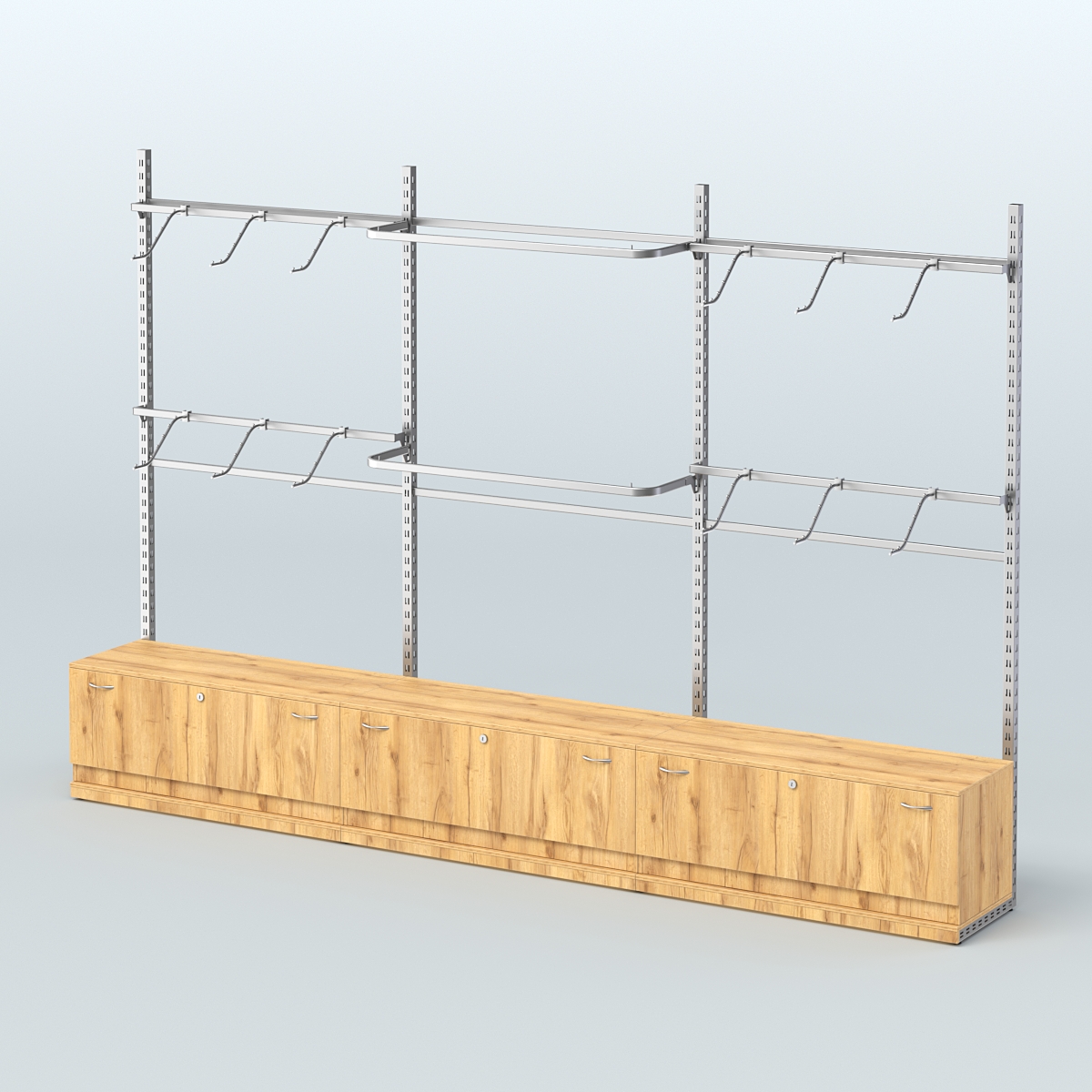 Система ЭЛЕГАНТ пристенная без ДСП №2 с тумбами Т-11 (3600 мм) Дуб Золотистый