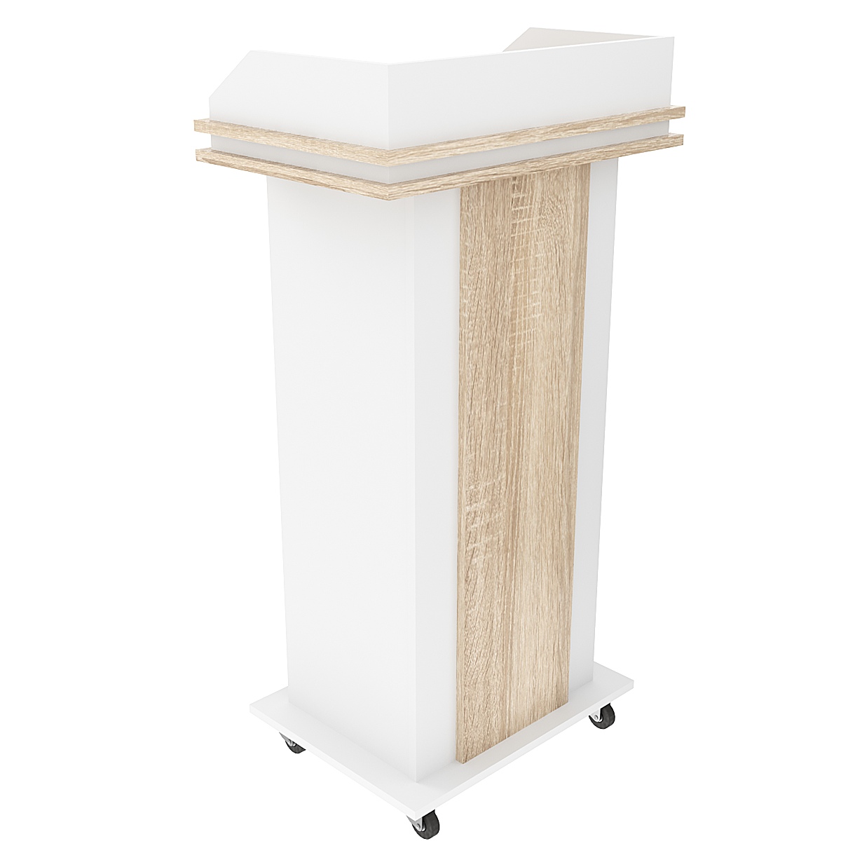 Кафедра для выступлений Конференс №15-П (передвижная) Белый + Дуб Сонома