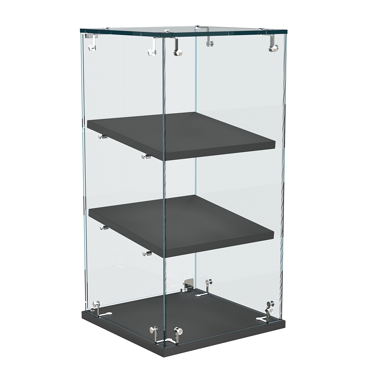 Витрина Истра настольная №21-ДН с наклонными полками из ДСП Черный