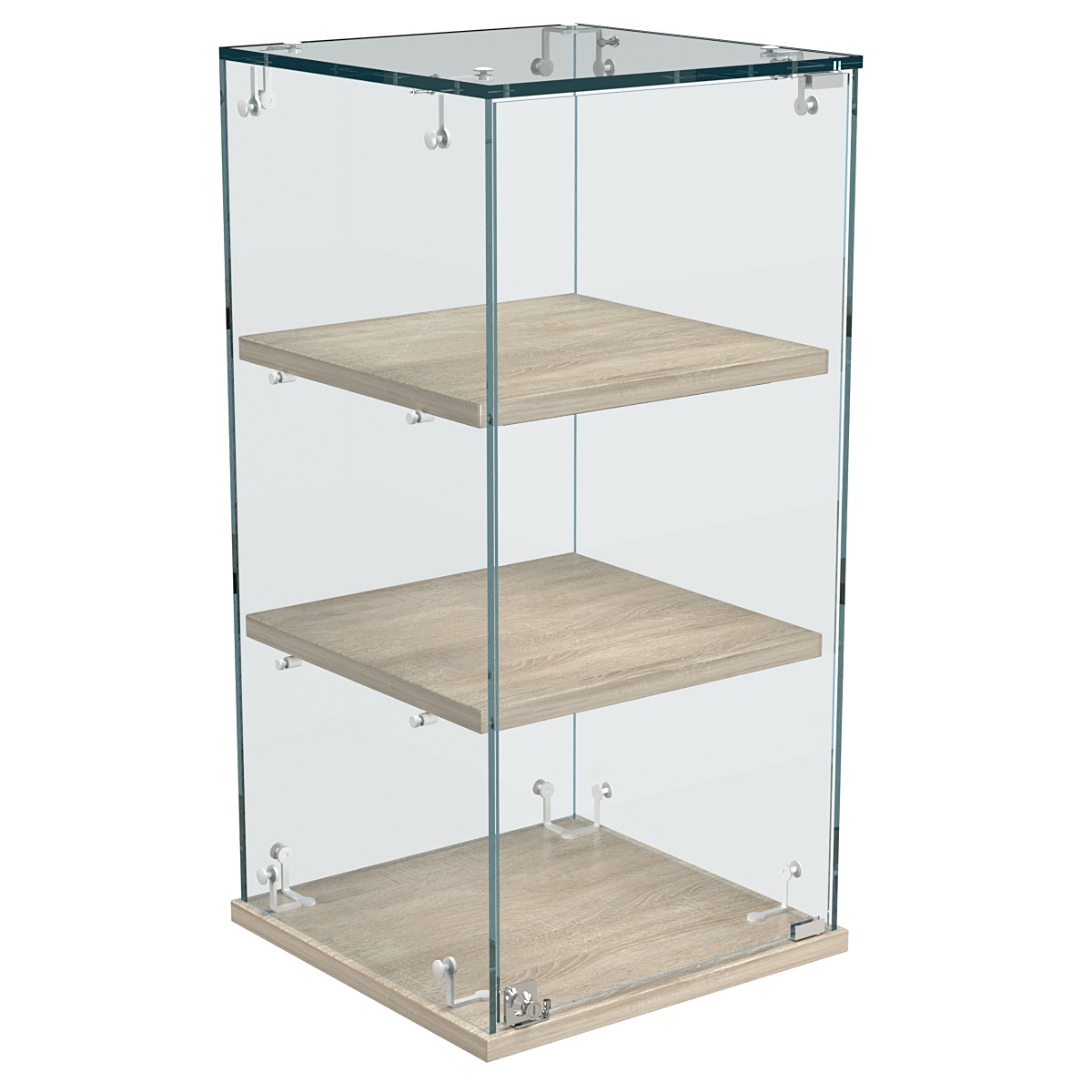 Витрина Истра настольная №21-ДП с прямыми полками из ДСП Дуб Сонома