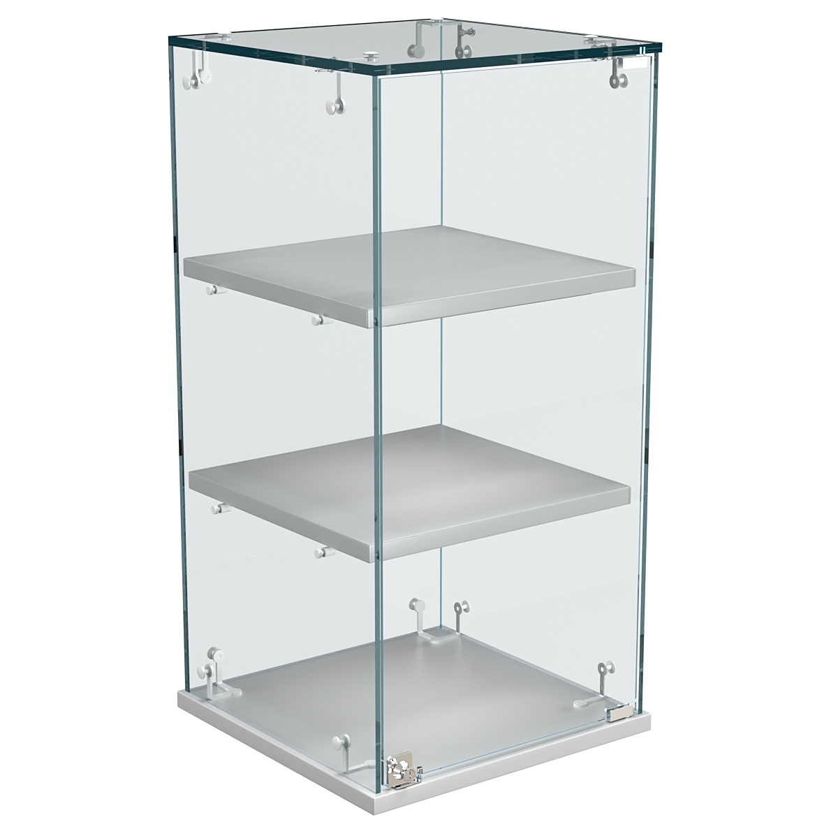 Витрина Истра настольная №21-ДП с прямыми полками из ДСП Серый