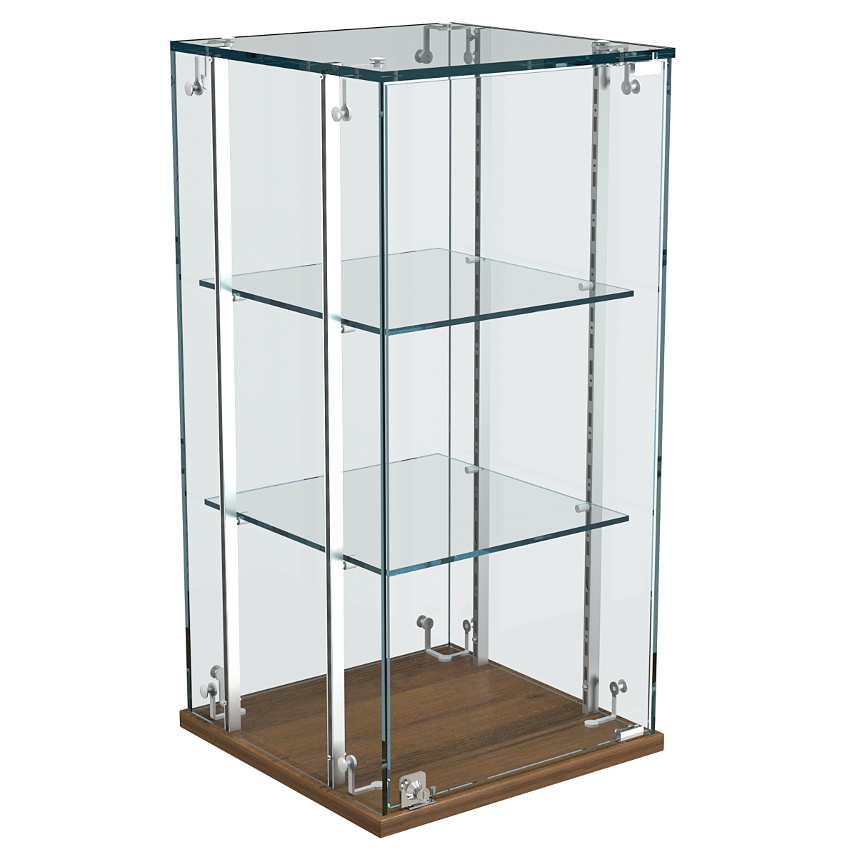 Витрина Истра настольная №21-РЕГ с регулировочными стеклянными полками Орех