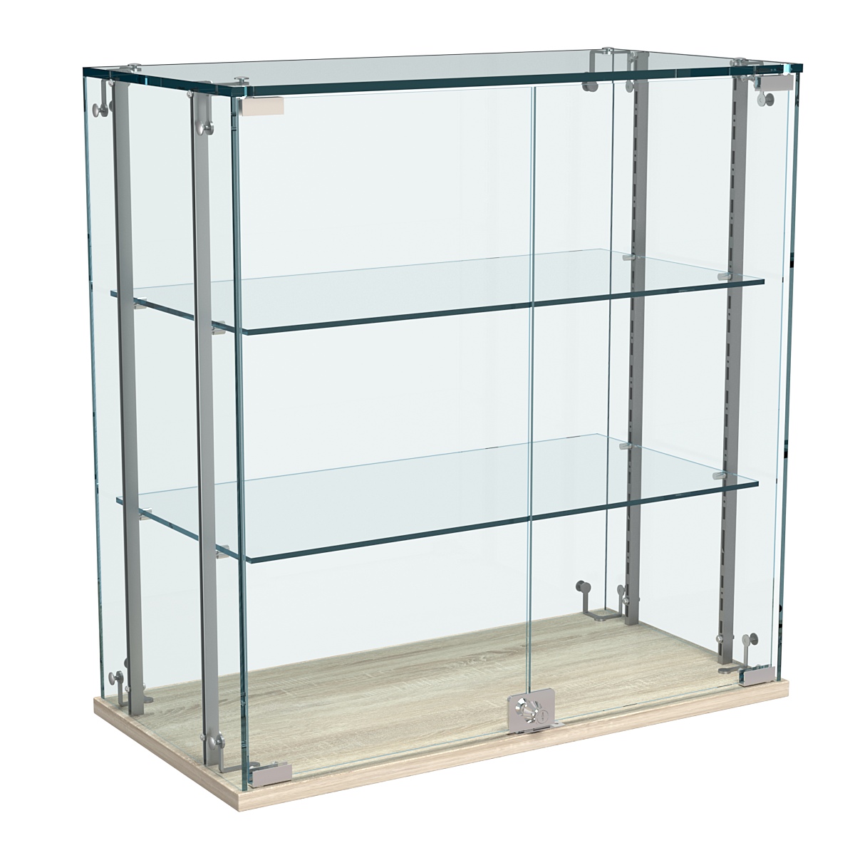 Витрина Истра настольная №20-РЕГ с регулировочными стеклянными полками Дуб Сонома