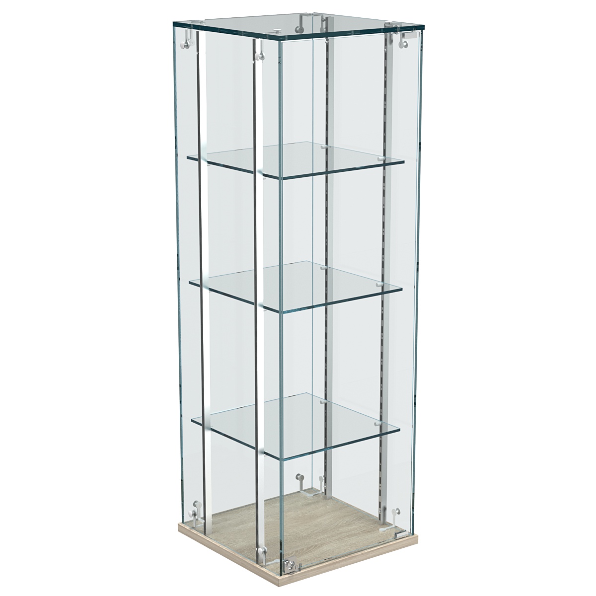 Витрина Истра настольная №23-РЕГ с регулировочными стеклянными полками Дуб Сонома