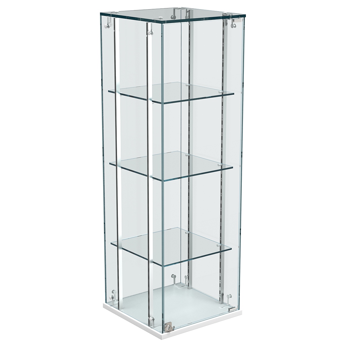 Витрина Истра настольная №23-РЕГ с регулировочными стеклянными полками Белый